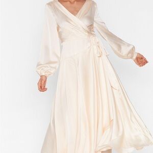 Nasty Gal Cream Maxi Dress